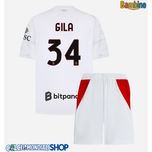 Maglie da calcio AC Milan Mario Gila #34 Seconda Maglia Bambino 2026-27 Manica Corta + Pantaloni corti)